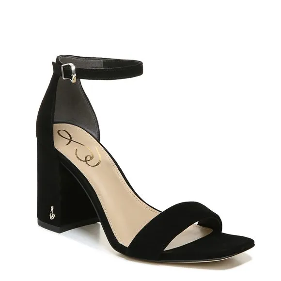 SAM EDELMAN WOMEN'S DANIELLA SANDAL, BLACK SUEDE, 7 M US