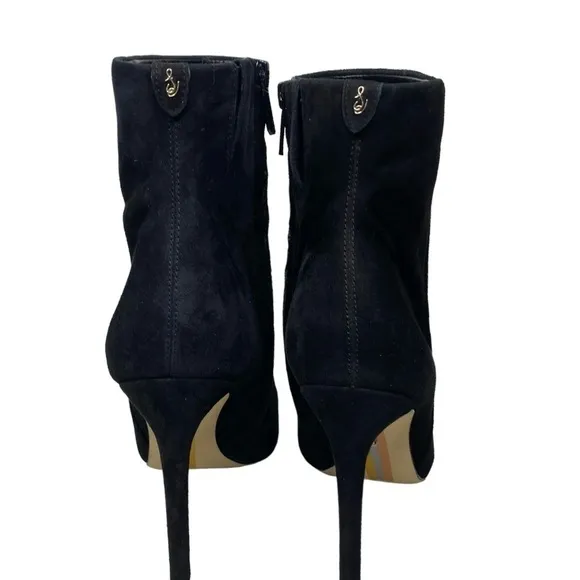 Sam Edelman Wrenley Heeled Boots Black Suede Leather 9