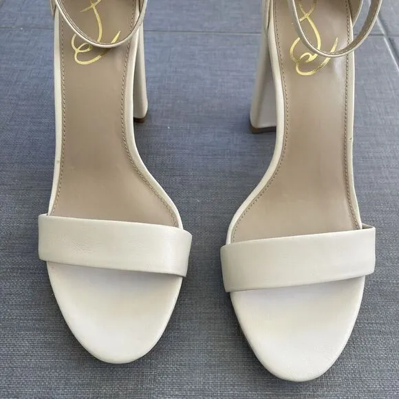 SAM EDELMAN Yaro Ankle Strap Sandal Size 10 Ivory NWT Wedding Formal Heel
