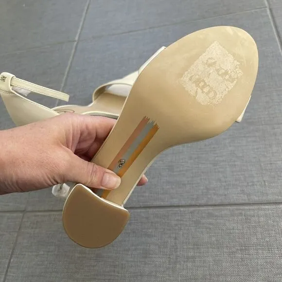 SAM EDELMAN Yaro Ankle Strap Sandal Size 10 Ivory NWT Wedding Formal Heel