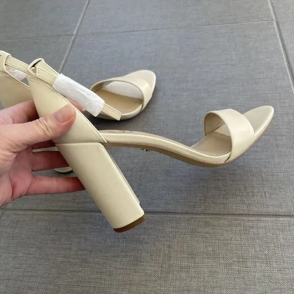 SAM EDELMAN Yaro Ankle Strap Sandal Size 10 Ivory NWT Wedding Formal Heel