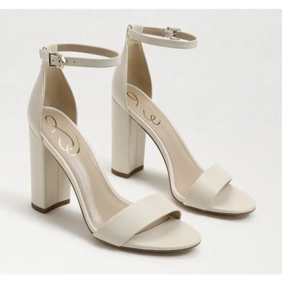 SAM EDELMAN Yaro Ankle Strap Sandal Size 10 Ivory NWT Wedding Formal Heel