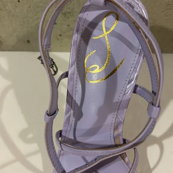 Sam Edelman’s Lavender Lela Leather Alligator Print Strappy Sandal - Size -7