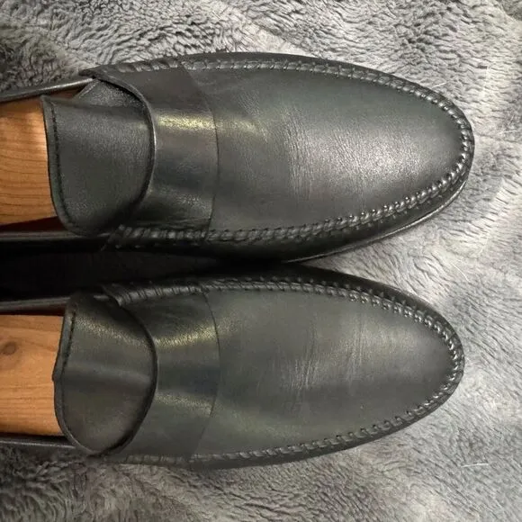 Santoni Men’s Leather Black Dress Shoes Size 9.5