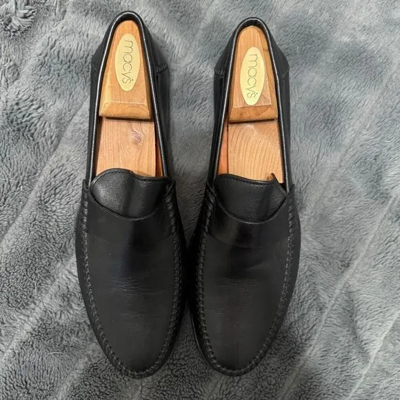 Santoni Men’s Leather Black Dress Shoes Size 9.5