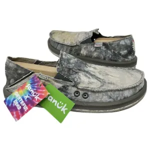 Sanuk Mens Vagabond ST X Grateful Dead Slip-On Shoes Gray Black Tie Dye 7-13 New