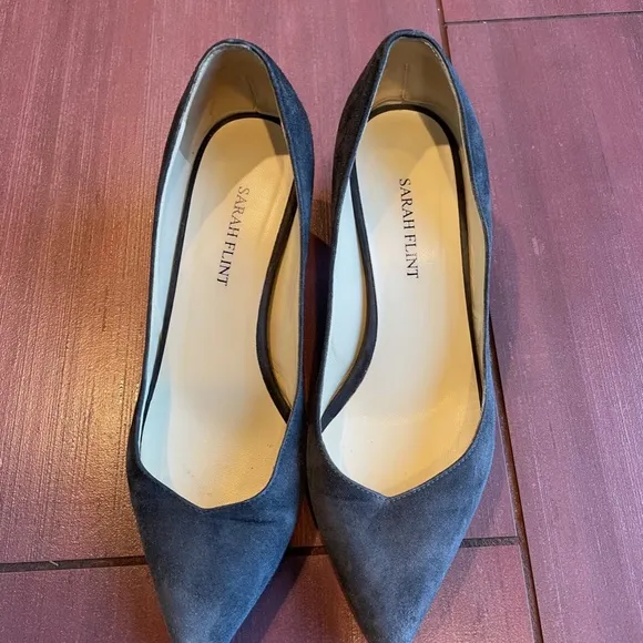Sarah Flint Emma suede pumps with snakeskin