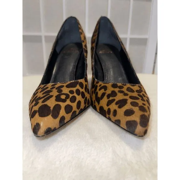 Sarto Franco Sarto Leopard Haircalf Pumps Size 6M Brown Black Pointed Toe