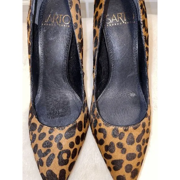 Sarto Franco Sarto Leopard Haircalf Pumps Size 6M Brown Black Pointed Toe