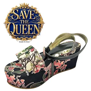 Save The Queen Vintage Women’s Wedge Heel Multi Color Size EU 39 US 8  Itlay