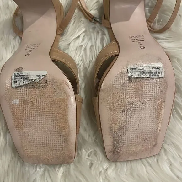 Schutz Anayra Nubuck Honey Beige Sandals