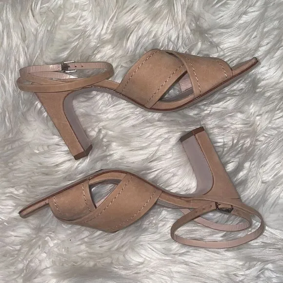 Schutz Anayra Nubuck Honey Beige Sandals