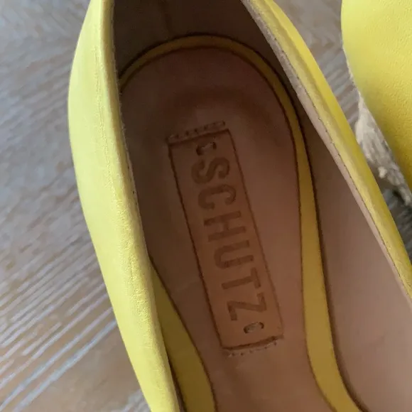 SCHUTZ Espadrille Leather Wedge Pumps Shoes 5