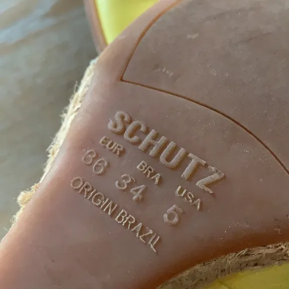 SCHUTZ Espadrille Leather Wedge Pumps Shoes 5