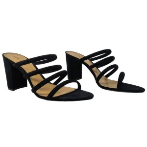 Schutz Felisa High Block Heels Sandals Black 10 Strappy Nubuck Suede Whimsigoth