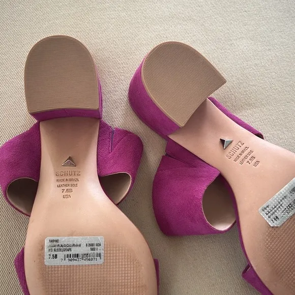Schutz Rashne Double Strap Suede Sandals