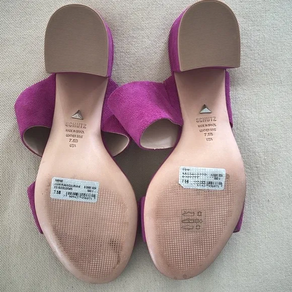 Schutz Rashne Double Strap Suede Sandals