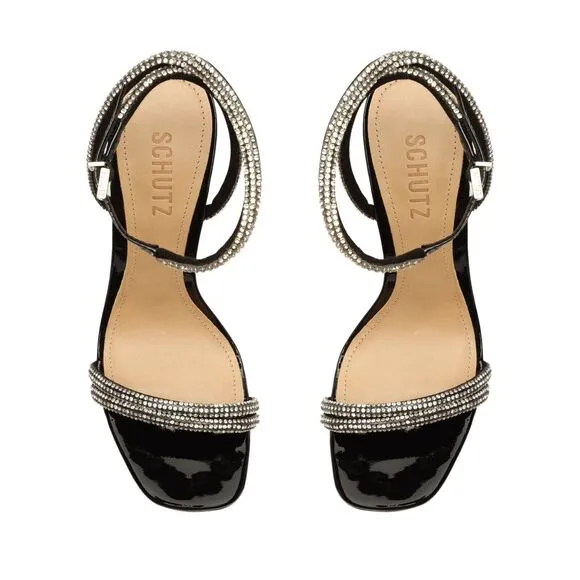 Schutz Womens Altina Glam Black Dressy Heels Shoes 11 NEW!