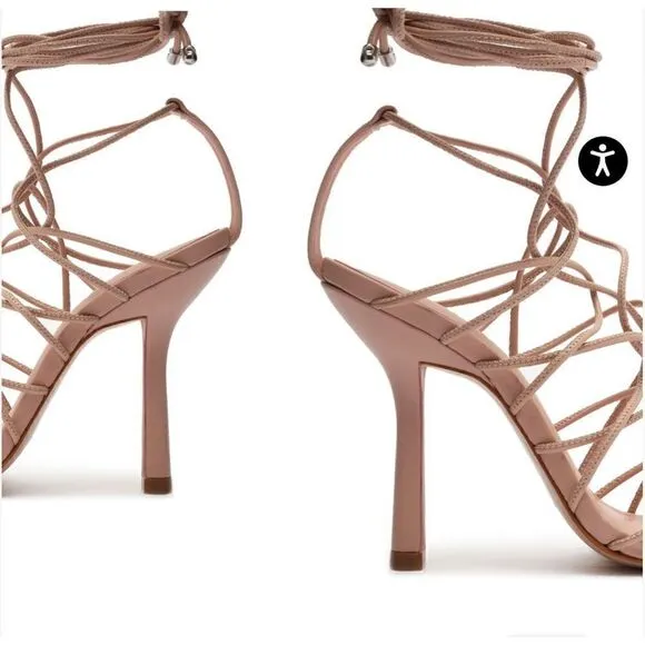 SCHUTZ Heyde Nappa Leather Strappy Heeled Sandal