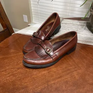 Sebago Lites Loafer Dress Shoes Brown Leather Kiltie Buckle  Men's 11 M USA