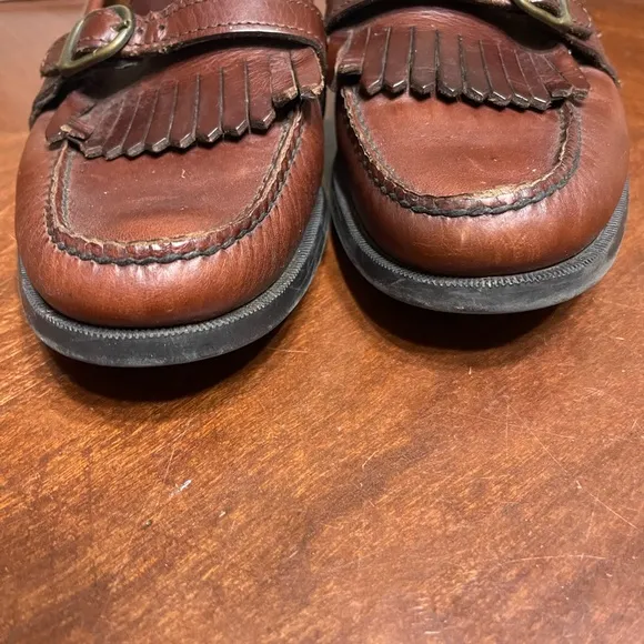 Sebago Lites Loafer Dress Shoes Brown Leather Kiltie Buckle  Men's 11 M USA