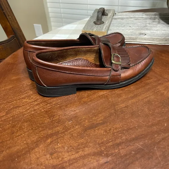 Sebago Lites Loafer Dress Shoes Brown Leather Kiltie Buckle  Men's 11 M USA