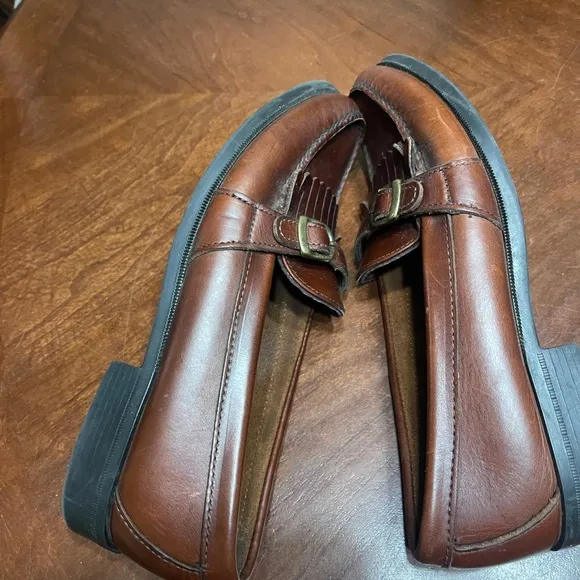 Sebago Lites Loafer Dress Shoes Brown Leather Kiltie Buckle  Men's 11 M USA