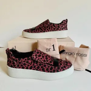 SERGIO ROSSI SHOES SR1 ADDICT GLITTER OCELOT NEW IN BOX W DUST BAG MADE IN ITALY
