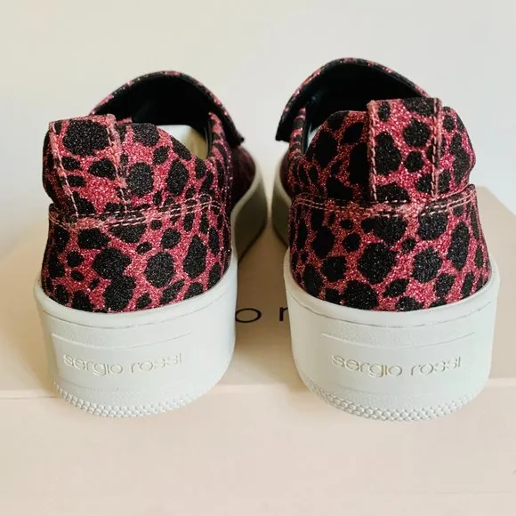 SERGIO ROSSI SHOES SR1 ADDICT GLITTER OCELOT NEW IN BOX W DUST BAG MADE IN ITALY