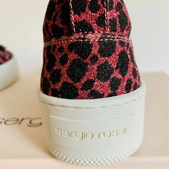 SERGIO ROSSI SHOES SR1 ADDICT GLITTER OCELOT NEW IN BOX W DUST BAG MADE IN ITALY