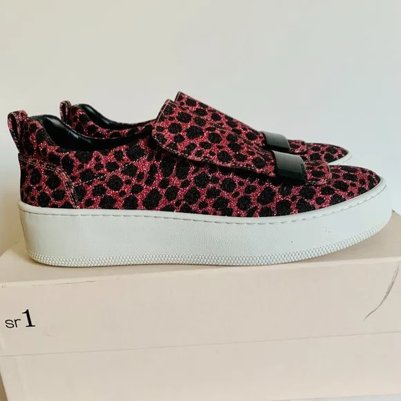 SERGIO ROSSI SHOES SR1 ADDICT GLITTER OCELOT NEW IN BOX W DUST BAG MADE IN ITALY