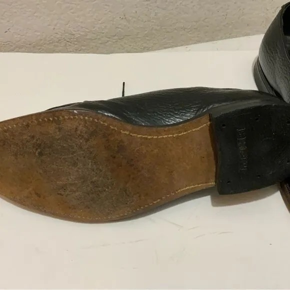Shark Grain Cowhide Black Leather Dress Shoes Men’s 8.5 D
