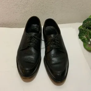 Shark Grain Cowhide Black Leather Dress Shoes Men’s 8.5 D
