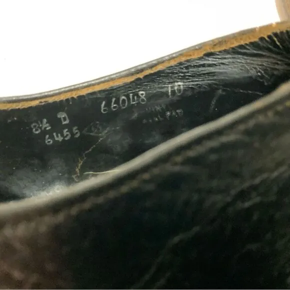 Shark Grain Cowhide Black Leather Dress Shoes Men’s 8.5 D