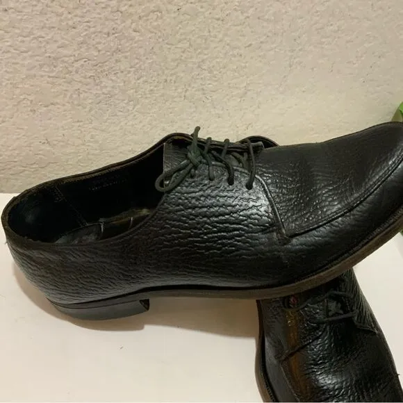 Shark Grain Cowhide Black Leather Dress Shoes Men’s 8.5 D