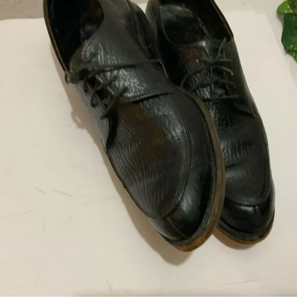 Shark Grain Cowhide Black Leather Dress Shoes Men’s 8.5 D