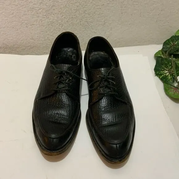 Shark Grain Cowhide Black Leather Dress Shoes Men’s 8.5 D