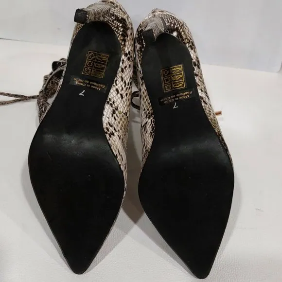 💥SHOWSTOPPER SHOE!💥Jeffrey Campbell Hierro Python Leather Lace-Up Stilettos