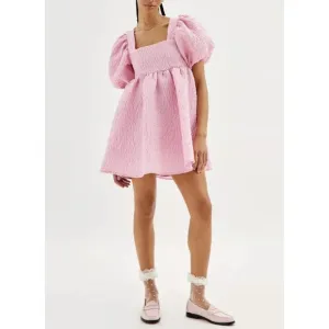 Sister Jane Dream Cassie Puff Sleeve Barbiecore Mini Dress M