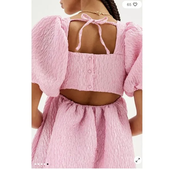 Sister Jane Dream Cassie Puff Sleeve Barbiecore Mini Dress M