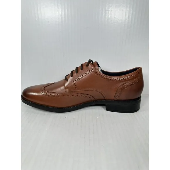 Size 11 Mens Cole Haan Grand  British Tan Dress Wingtip Oxford Shoes C37330 NEW