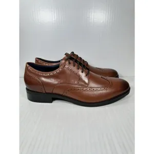 Size 11 Mens Cole Haan Grand  British Tan Dress Wingtip Oxford Shoes C37330 NEW