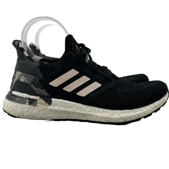 Size 8.5 womens - adidas UltraBoost 20 Black  shoes sneakers running