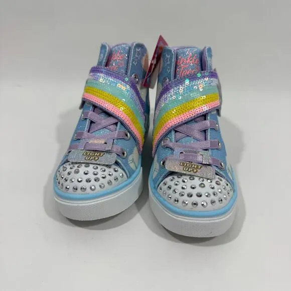 Skechers Toddler Girl’s Size 11 Blue Shooting Stars Brights Twinkle Toes Shoes