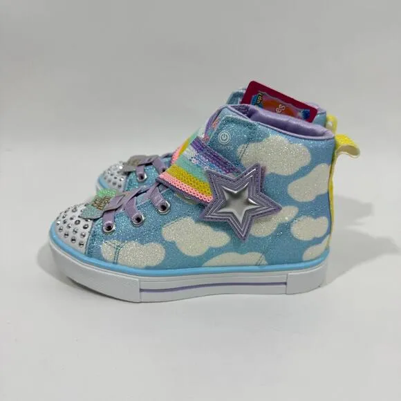 Skechers Toddler Girl’s Size 11 Blue Shooting Stars Brights Twinkle Toes Shoes