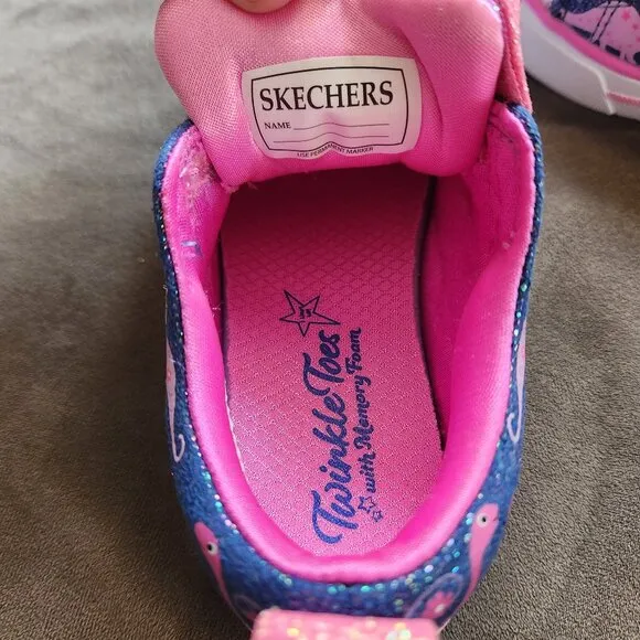 Skechers Twinkle Toes Light Up Dinosaur Charm Girl Shoes 11.5