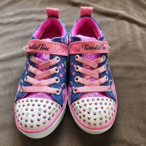 Skechers Twinkle Toes Light Up Dinosaur Charm Girl Shoes 11.5