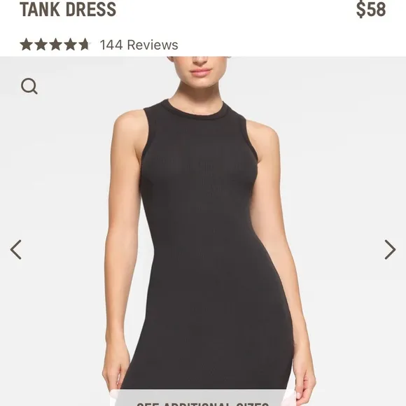 SKIMS NWT Cotton Ribbed Tank Dress - Soot