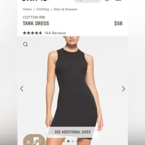 SKIMS NWT Cotton Ribbed Tank Dress - Soot