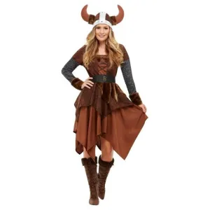 Smiffys Womens/Ladies Viking Barbarian Queen Costume Set / Brown